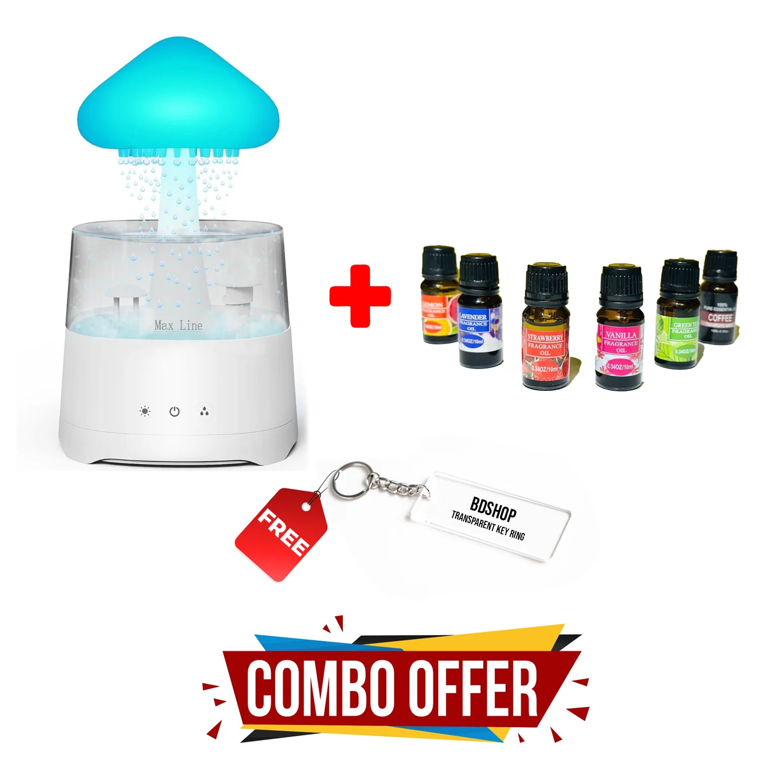 Winter Freshness Combo ! Raindrop Humidifier+6pcs Fragrance Oil+Free Key Ring