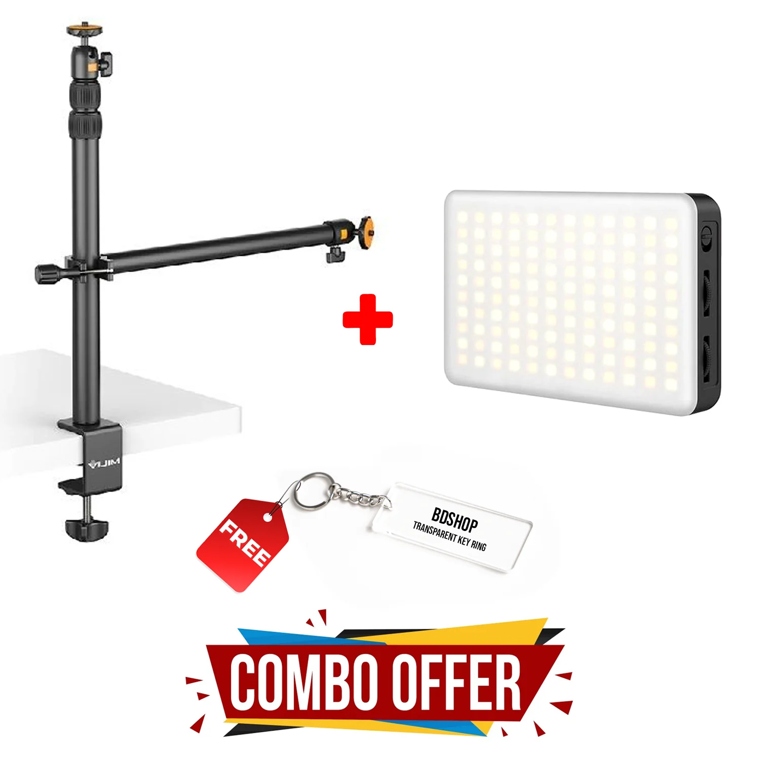 Creator Studio Setup ! Ulanzi VIJIM-LS02 Desk Mount Stand+Ulanzi Vijim VL120 Video Light+Key Ring