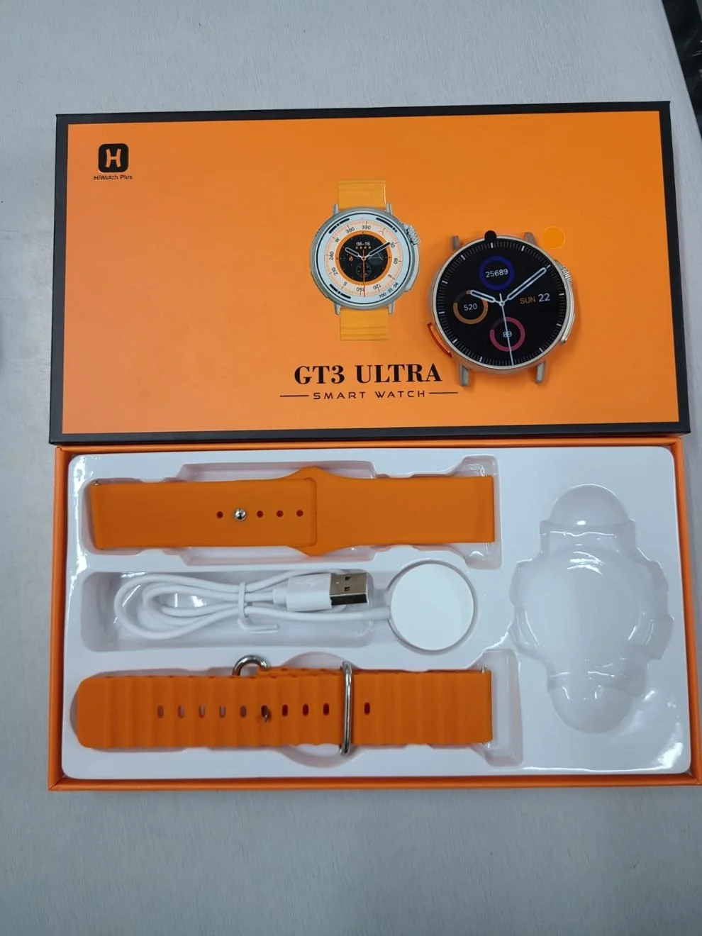 GT3 Ultra Smart Watch (Round Dial)  Orange Color