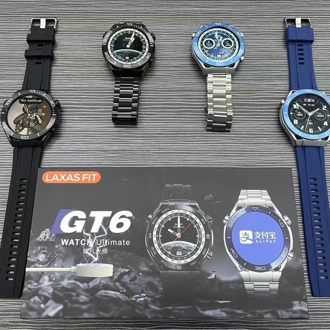 Laxas Fit GT6 Smartwatch Round Dial NFC Supported Bluetooth Smartwatch - Silver Color