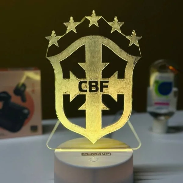GearUP Acrylic Multicolor Night Lamp (Brazil Logo)