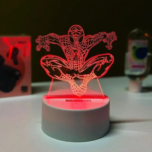 GearUP Acrylic Multicolor Night Lamp (Spider Man)