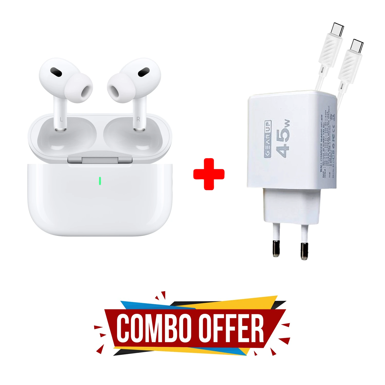 Smart Phone Accessories Combo 2 ! GH-7Z Earbuds+GearUP?45W Fast Charger+ GearUP?60W Type C-C Cable