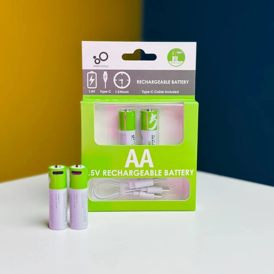 Smartoools Type-C Rechargeable Batteries AA 2 Pcs