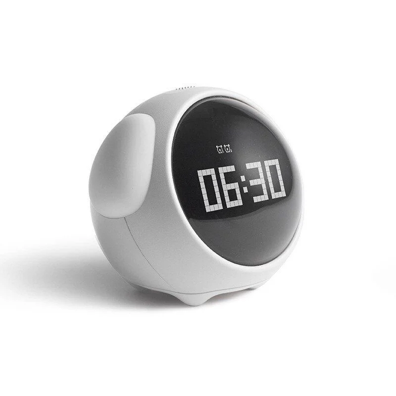YUIOP Cute Expression Pixel Kids Alarm Table Clock with Wake Up Light