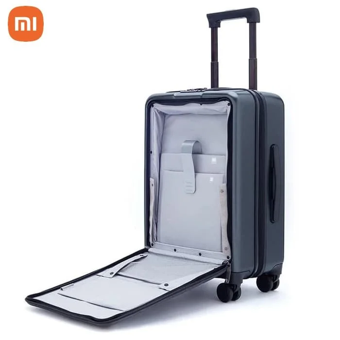 Xiaomi Youpin Latest 90 NINETYGO Bussiness Suitcase 20 Inch Boarding Case With Front Cover Spinner Wheels Hardshell TSA Luggage Lock ? Blue Color