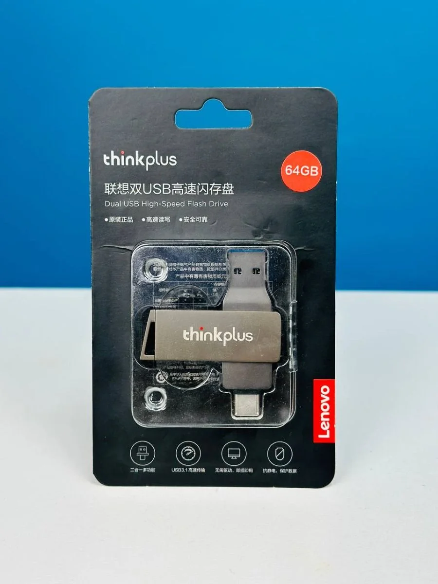 Lenovo thinkplus MU251 USB 3.1 &amp; type-c Dual-port 64USB flash drive