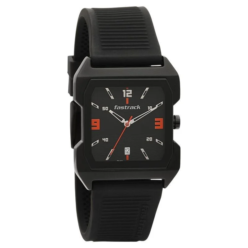 Fastrack Hitlist Quartz Analog with Date Black Dial PU Strap Watch - NS1474NP01