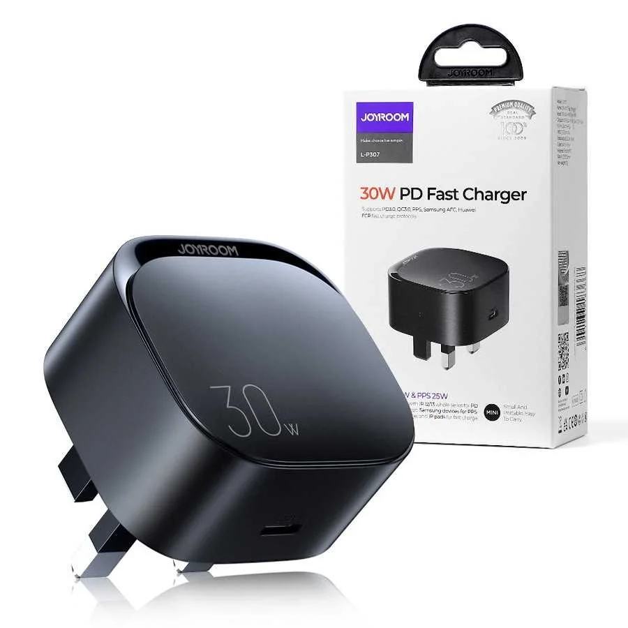 JOYROOM L-P307 30W PD Type-C Fast Charger (UK)-Black