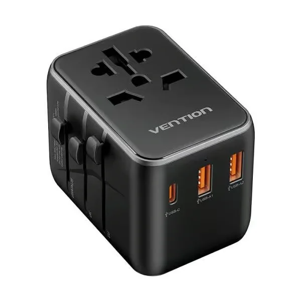 Vention 20W 3-Port USB (C + A + A) Universal Travel Adapter (FJCB0)