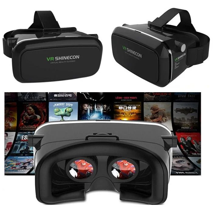 VR SHINECON Virtual Reality Headset 3D Glasses (Black)
