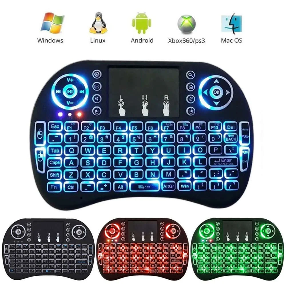 Wireless Mini Keyboard with Backlit, Touchpad for Android TV Box and PC