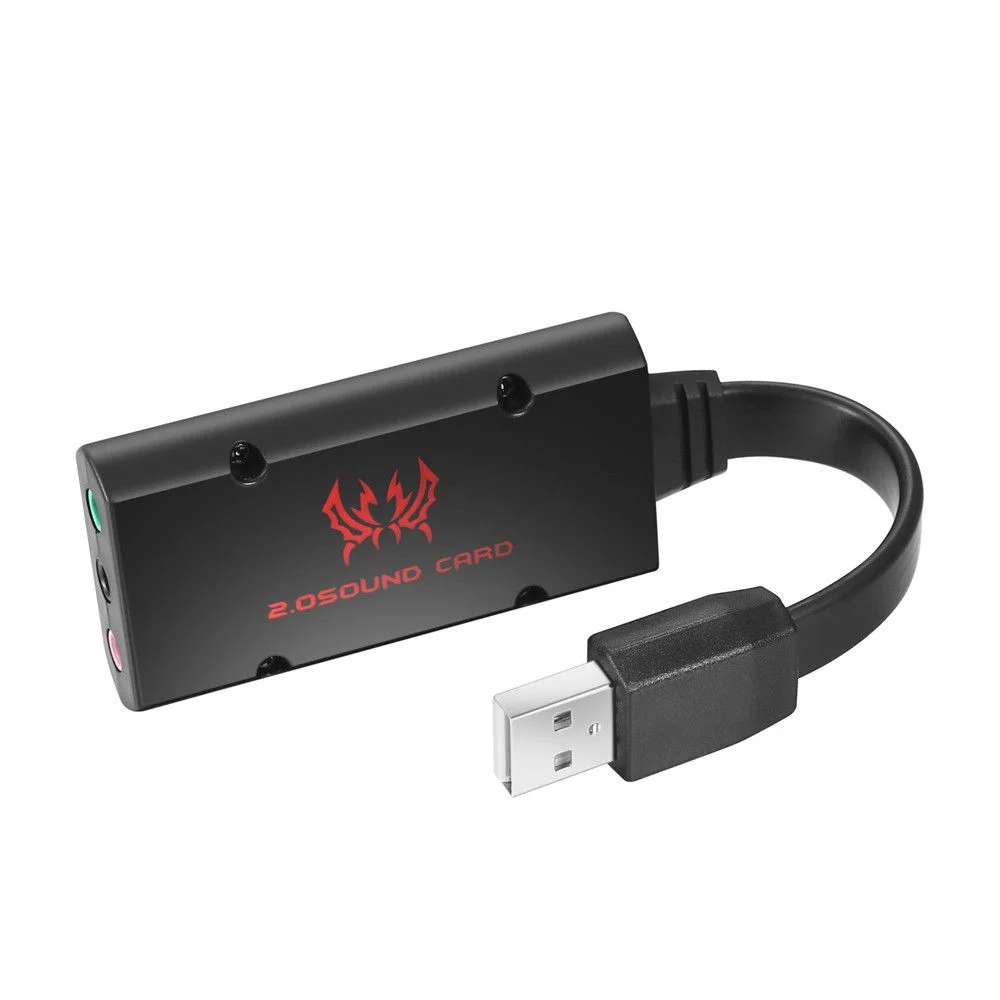 USB Sound Card With Microphone Mute and Volume Adjustment Switch