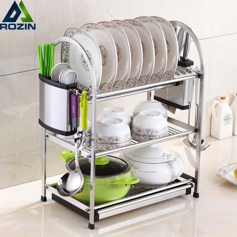 Kitchen Organizer Stainless Steel Dish Rack 