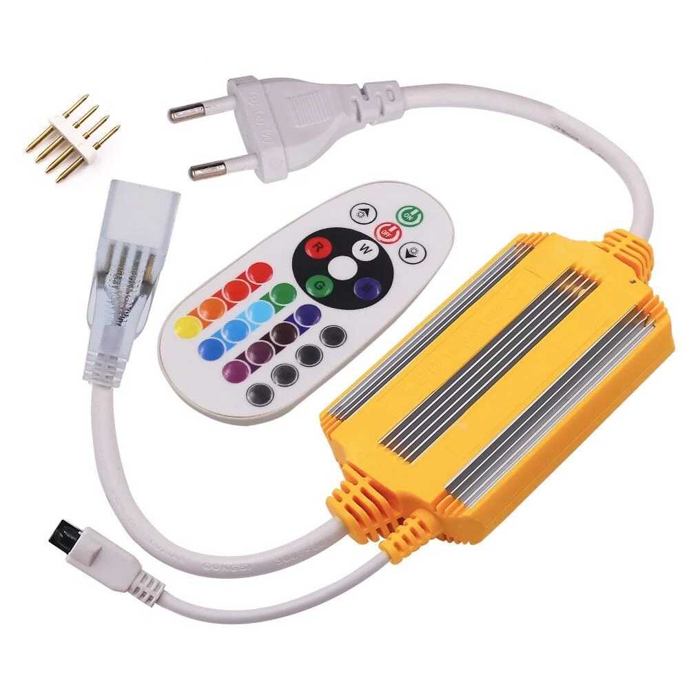 LED RGB Controller- 1500W Multifunctional 24Keys IR Remote Controller for up to 100 Meter Strip Light