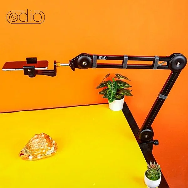 Mobile Overhead Rig With Monster Arm For Overhead Video With Smartphone Or Ring Light
