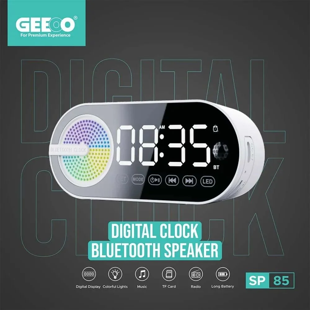 Geeoo SP-85 Alarm Clock with Bluetooth Speaker