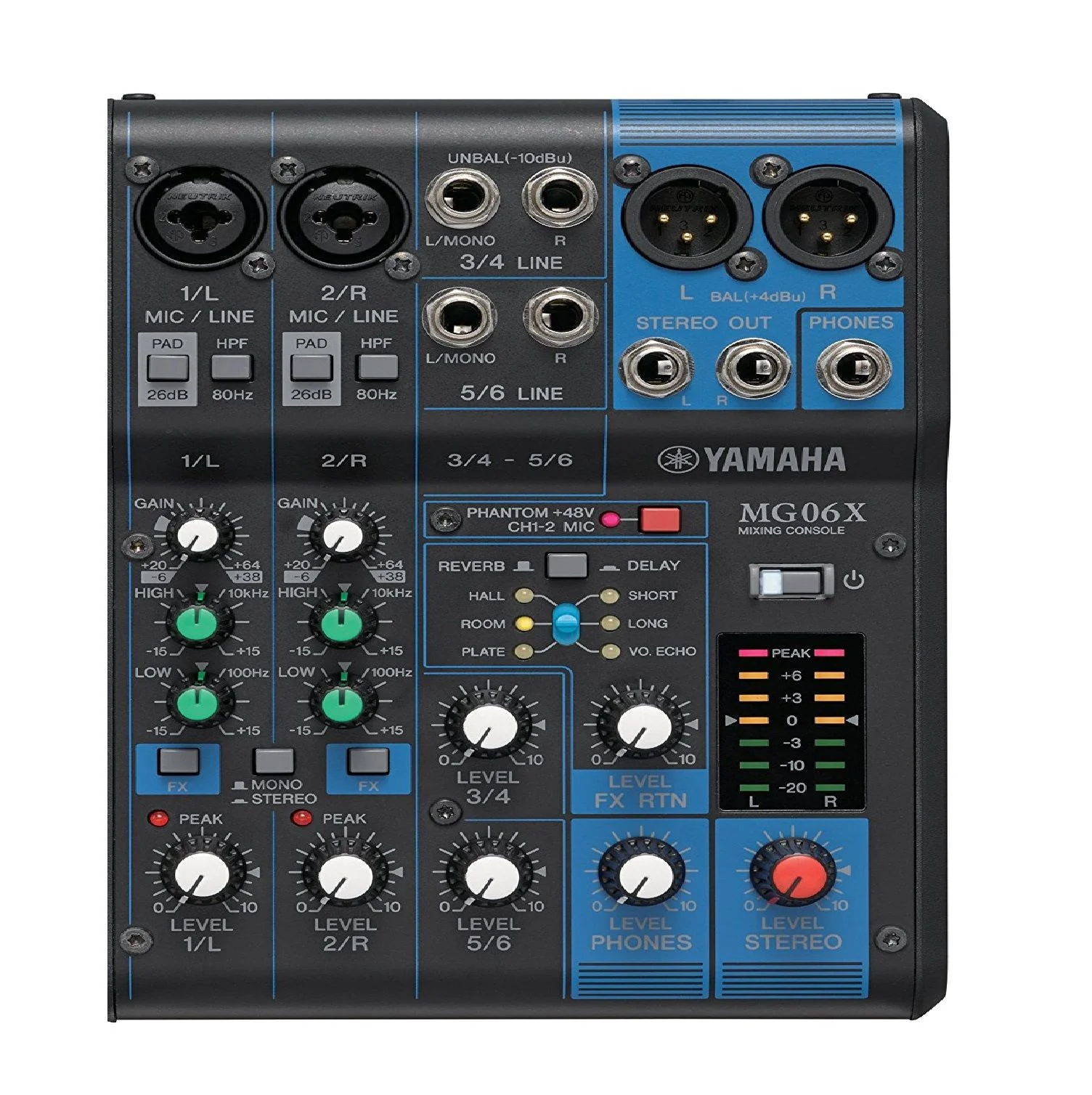 Yamaha MG06X 6-Input Compact Stereo Mixer with Effects