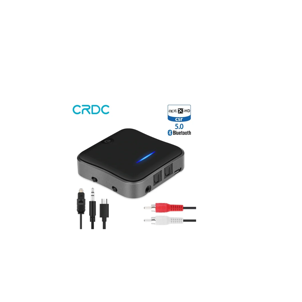 CRDC Bluetooth 5.0 Audio Transmitter Receiver CSR8675 Aptx HD Adapter 