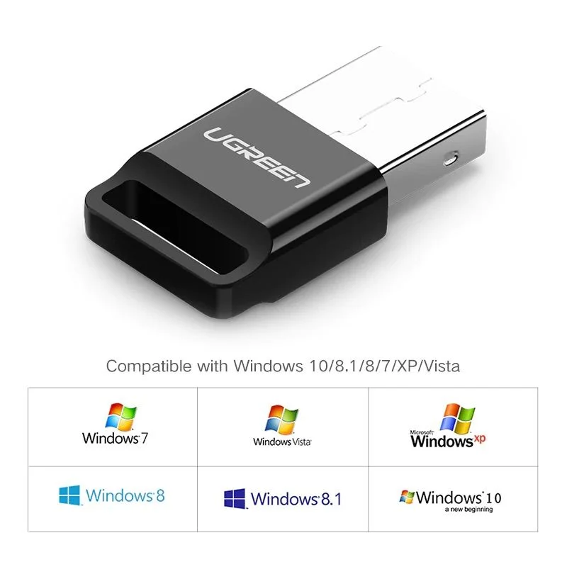 UGreen Bluetooth Dongle Adapter for PC/Laptop (Bluetooth Version 4.0 With EDR)