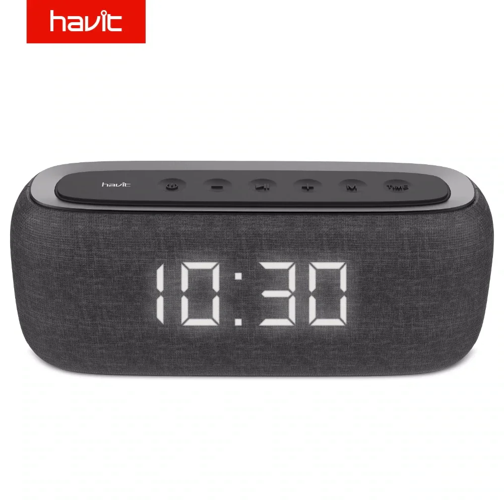 HAVIT M29 Bluetooth/AUX/MicroSD Portable Speaker With Digital Alarm Clock &amp; Support FM Radio (10 Watt)