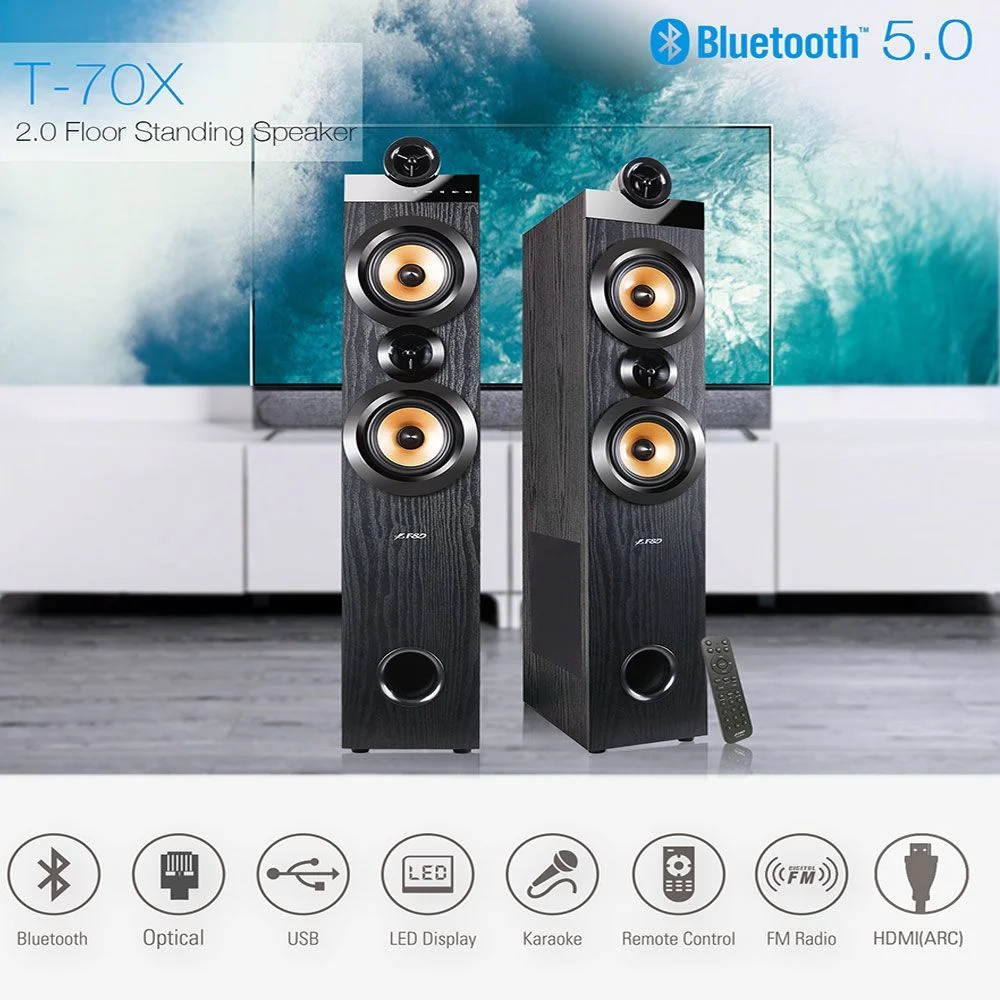F&amp;D T-70X 160 W Bluetooth Tower Speaker  (Black, 2.0 Channel)