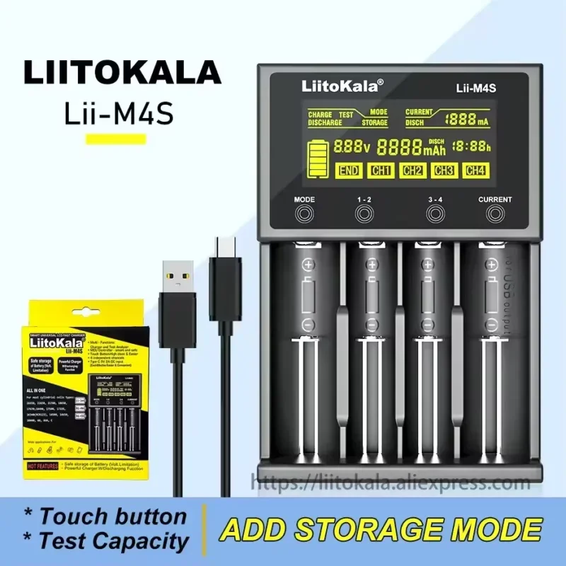 Liitokala Lii M4S 4-Slot Multifunctional Battery Charger