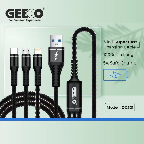 Geeoo DC301 3 in1 Long Data Cable