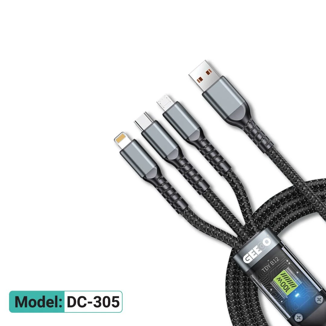 GEEOO DC305 3 IN 1 Super Fast Charging Cable