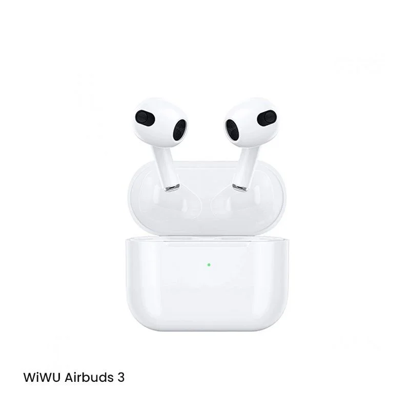WiWU Airbuds 3 HF Sound Magsafe Charging With Silicone Case & 1M Lightning Cable - White