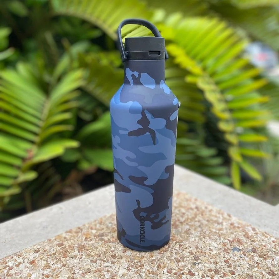 Blue Camo Portable Stainless Steel Water Bottle - 500ml