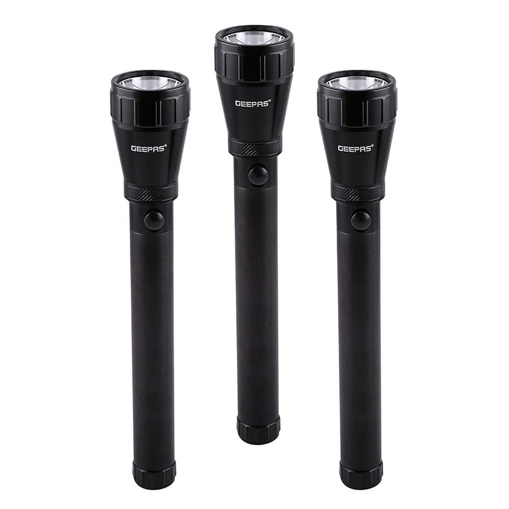 Geepas GFL51076 3-in-1 Rechargeable LED Flashlight (Combo Set)