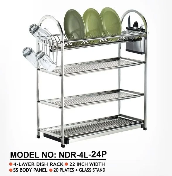 Stainless Steel Dish Rack 4 Layer And 24plates NDR-4L-24P