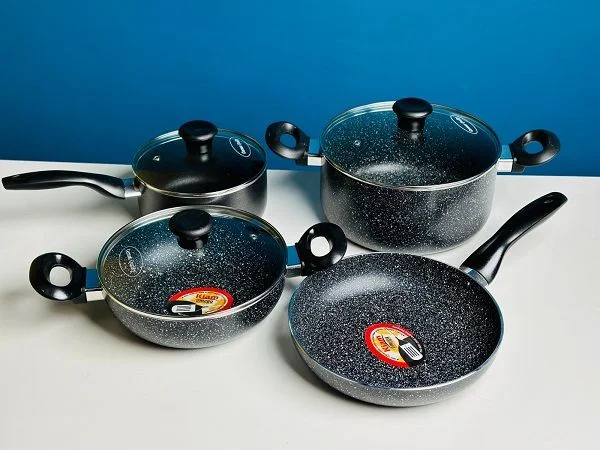 Kiam 7 Pieces Marble Die-Casting Aluminium Cookware