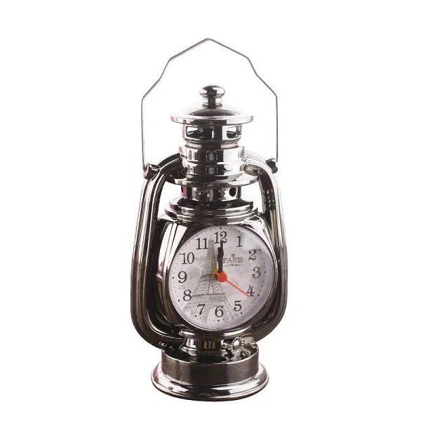 Vintage Oil Lamp Desk Alarm Clock