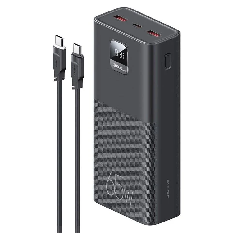 USAMS-AT 65W Yattu Series Fast Charging Kit 30000mAh Power Bank with PD 100W Type-C to Type-C Cable