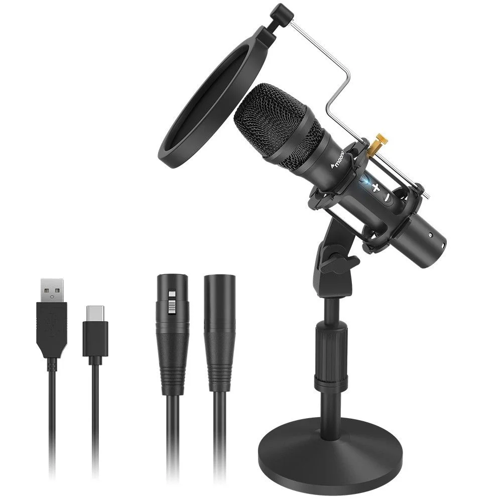 MAONO HD300T/ HD300 Series USB/XLR Cardioid Dynamic Microphone- Ideal for Home Studio, Vocal, Podcast, Singing- Mute function, volume adjustment function XLR Microphone &amp; USB Microphone