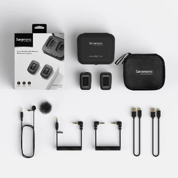 Saramonic Advanced Stereo Wireless Microphone System (Blink 500 Pro B1, Dual-Channel, 2.4GHz, Black)