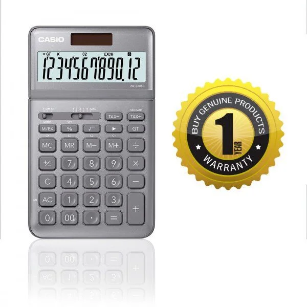Original Casio 12 digits Compact Desk Type Calculator (JW-200SC-GY)