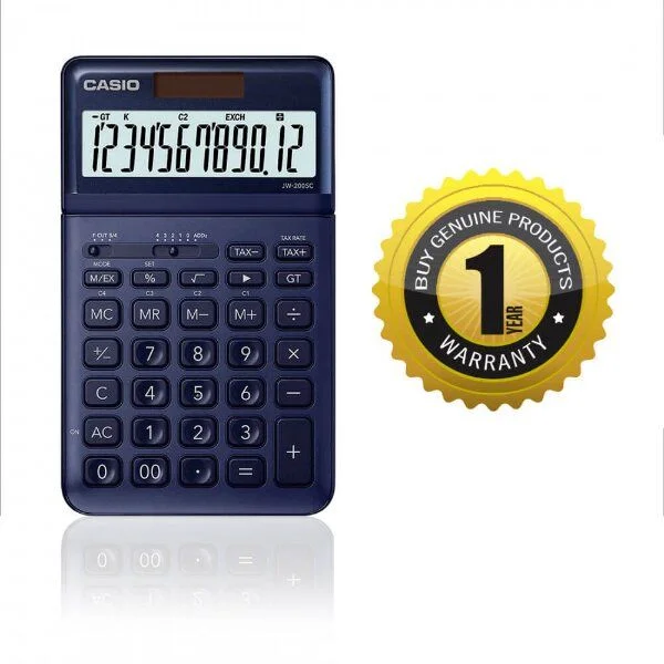 Original Casio 12 digits Compact Desk Type Calculator (JW-200SC-NY)