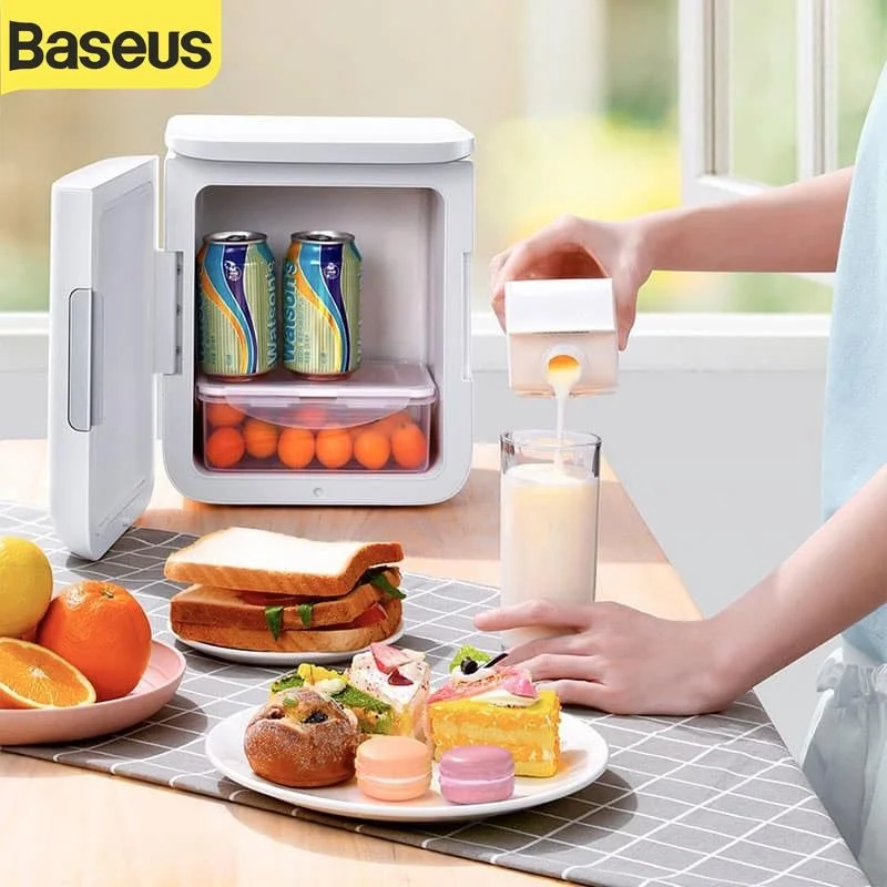 Baseus Igloo Mini Fridge 6Litre Cooler & Warmer Refrigerator For Home Use (220V, EU, CN, White, ACXBW-A02)