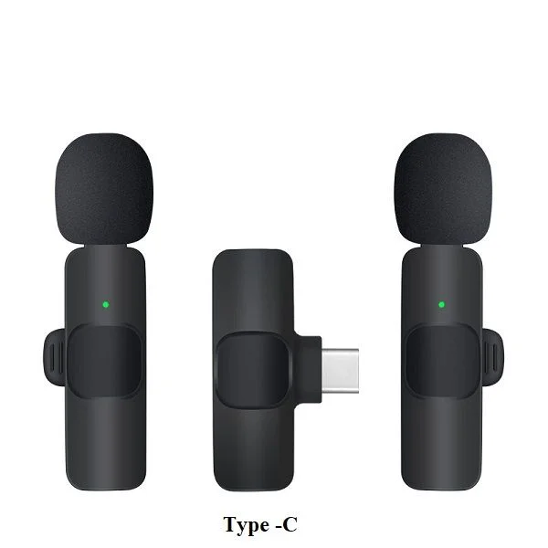 K9 Type C Wireless Lavalier Microphone for Facebook Live Stream Recording