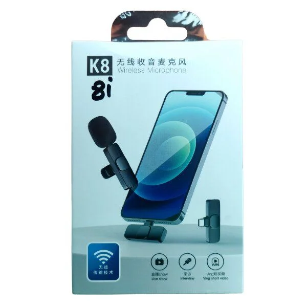 K8i Wireless Portable Lavalier Microphone For iPhone &amp; Lighting Devices