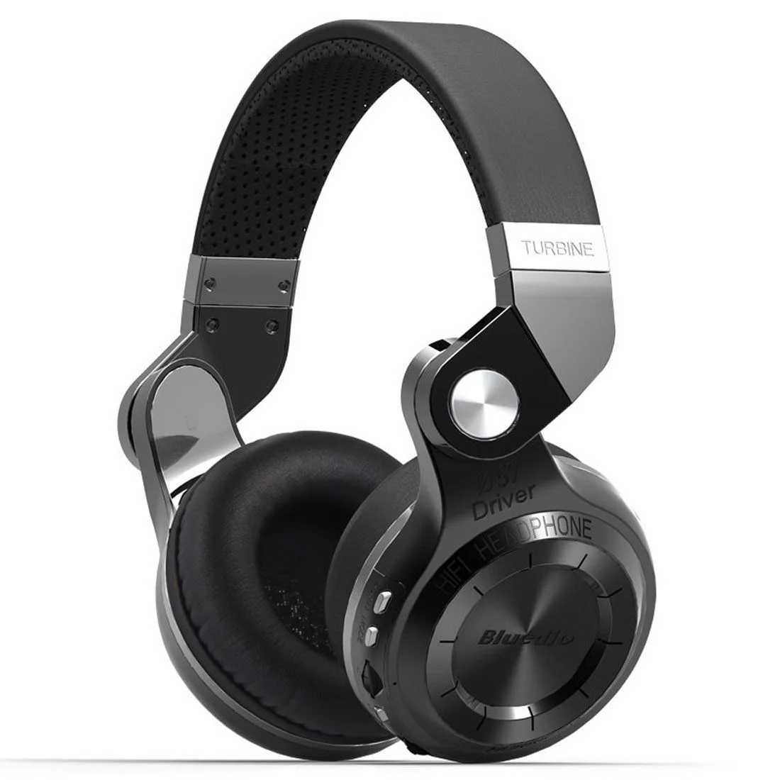 Bluedio T2+ Turbine Hurricane Headset with Mic/Micro SD Card Slot and FM Radio (Black)