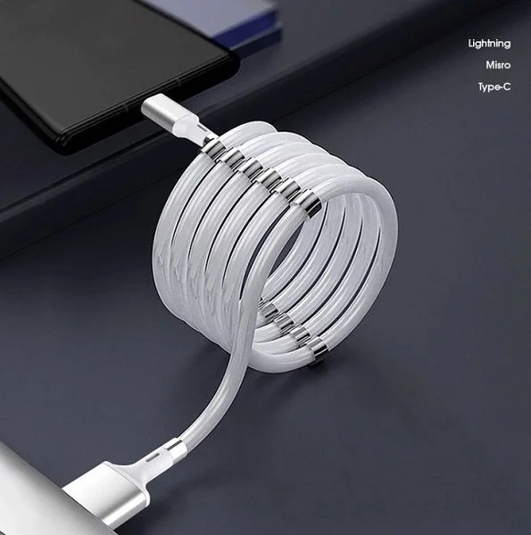 Safe Fast Magnetic Self-Winding Lighting Charging Cable (1m)