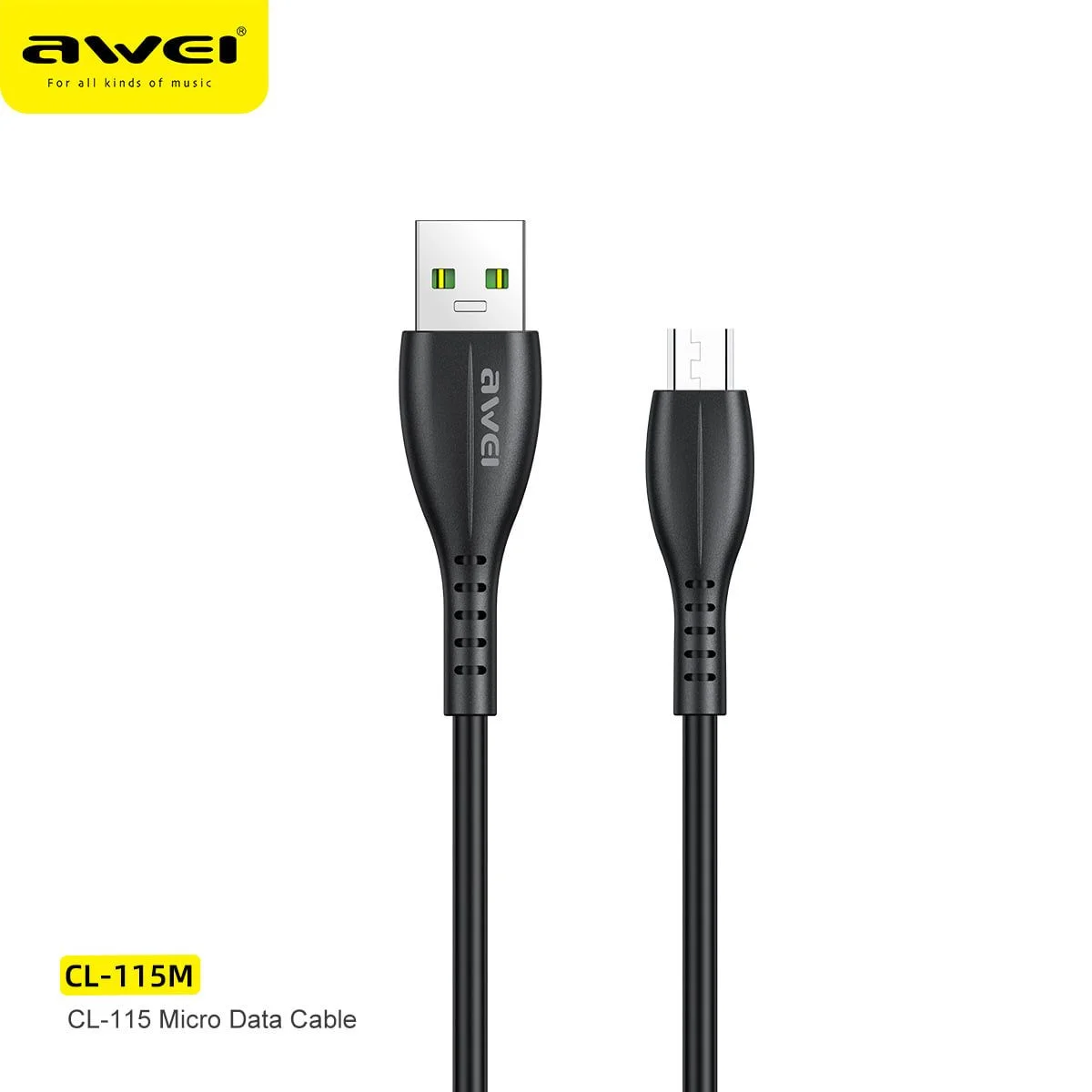 Awei CL-115M 1000mm Charging Data Cable for Micro-USB 2.4A