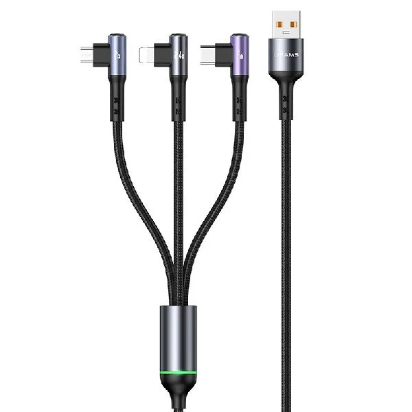 USAMS US-SJ561 U80 3 in 1 Elbow Fast Charging Digital Data Cable 66W