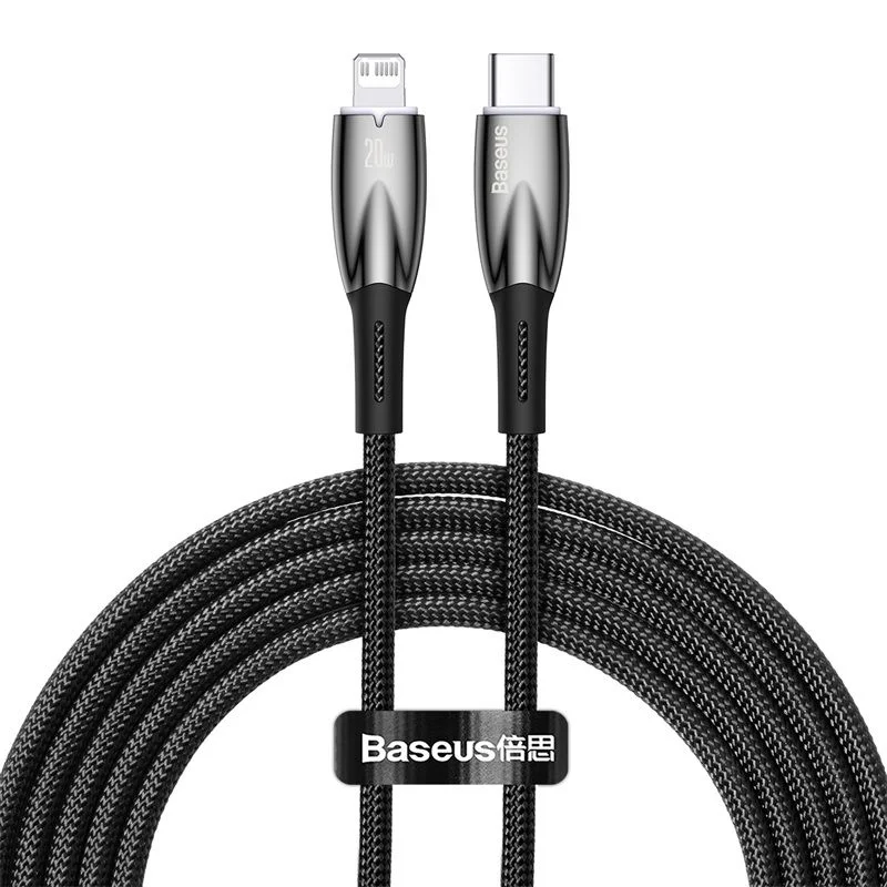 Baseus Glimmer Series  Type-C to Lightning iP  20W  Fast Charging Data Cable 1m- Black