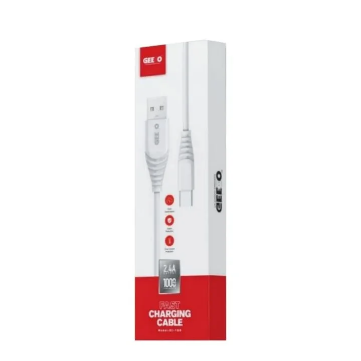 Geeoo DC100 Type-C Fast Charging 1 Meter Cable White