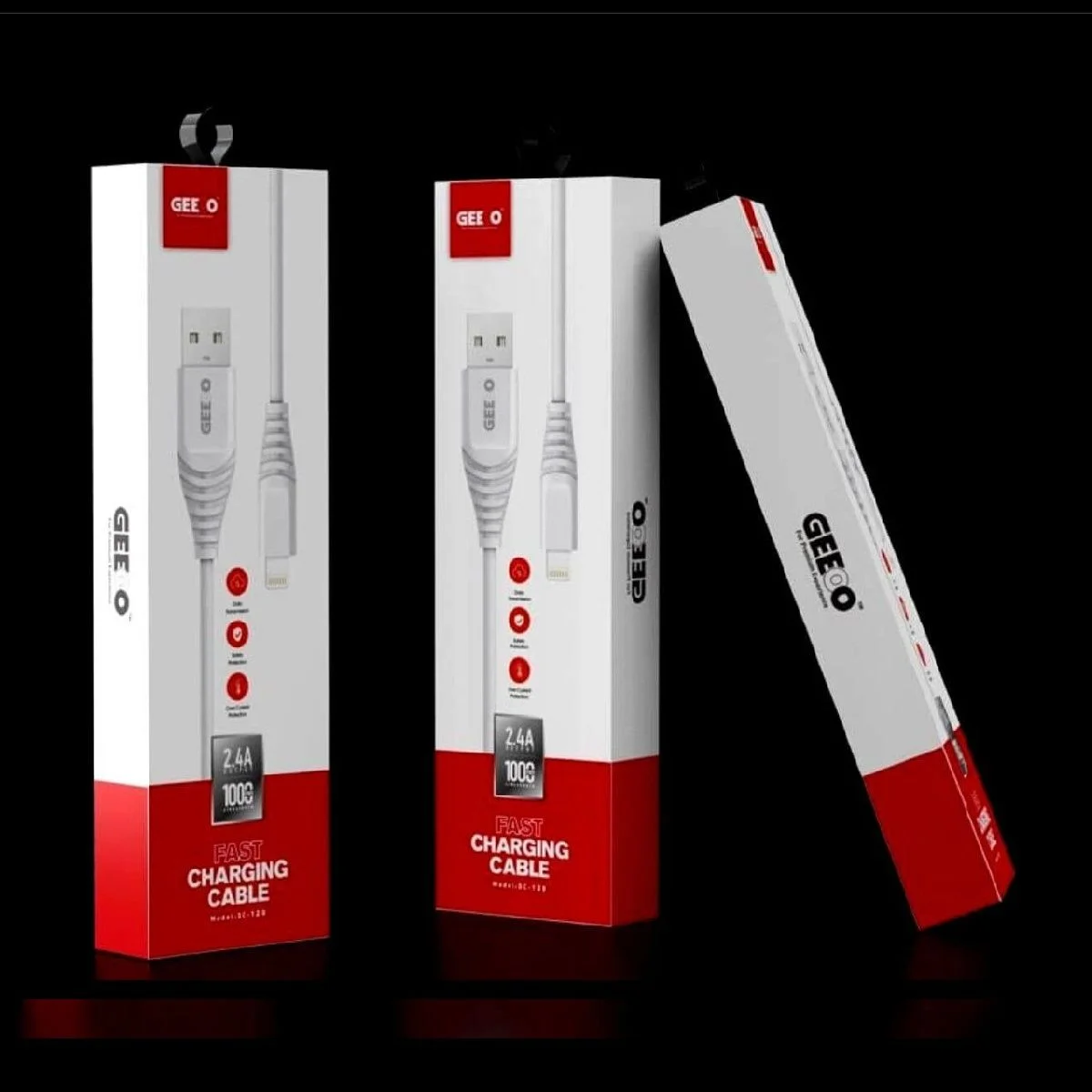 GEEOO DC120 2.4A Lightning Fast Charging 1 Meter Data Cable